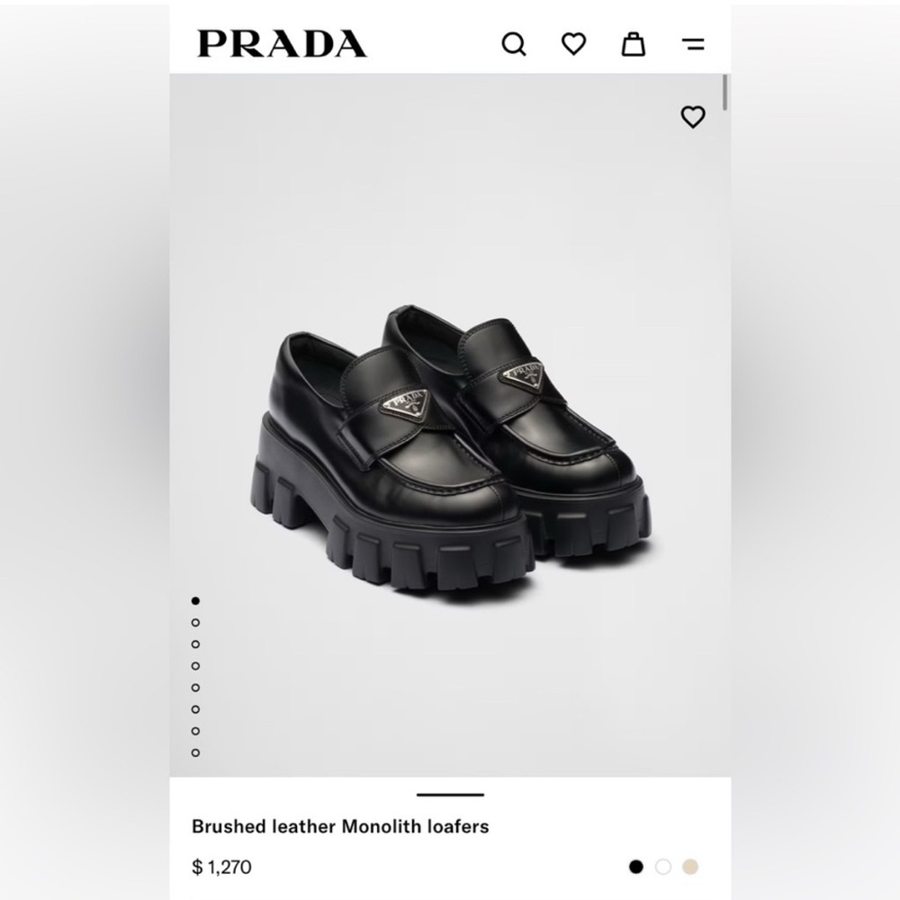 Prada Black Chunky Leather Loafers